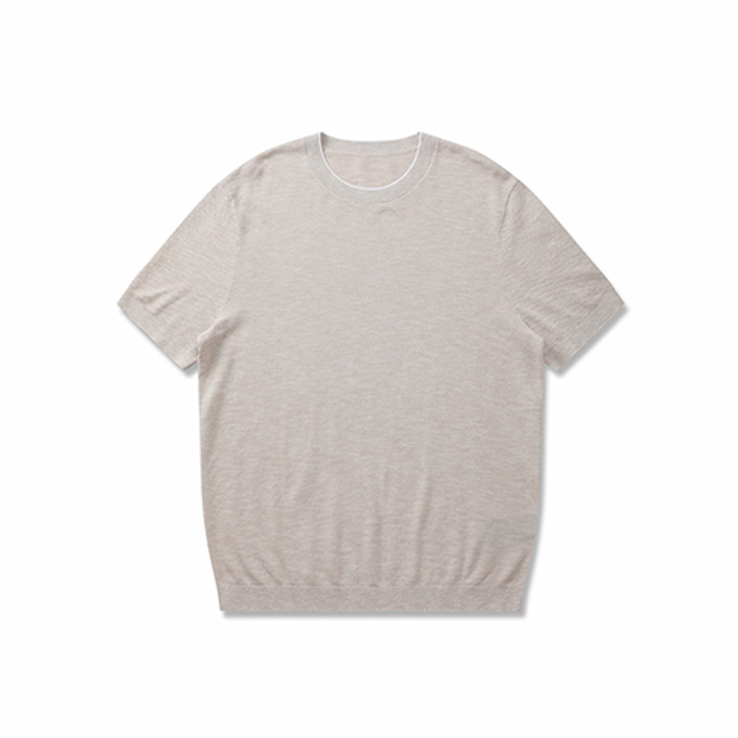 loro piana 26ss 16 gauge silk cotton knit crew neck short sleeve t-shirt